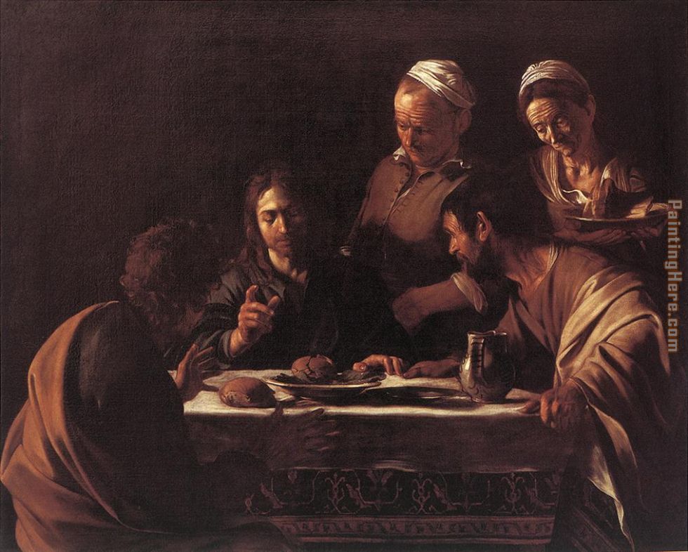 Supper at Emmaus painting - Caravaggio Supper at Emmaus art painting